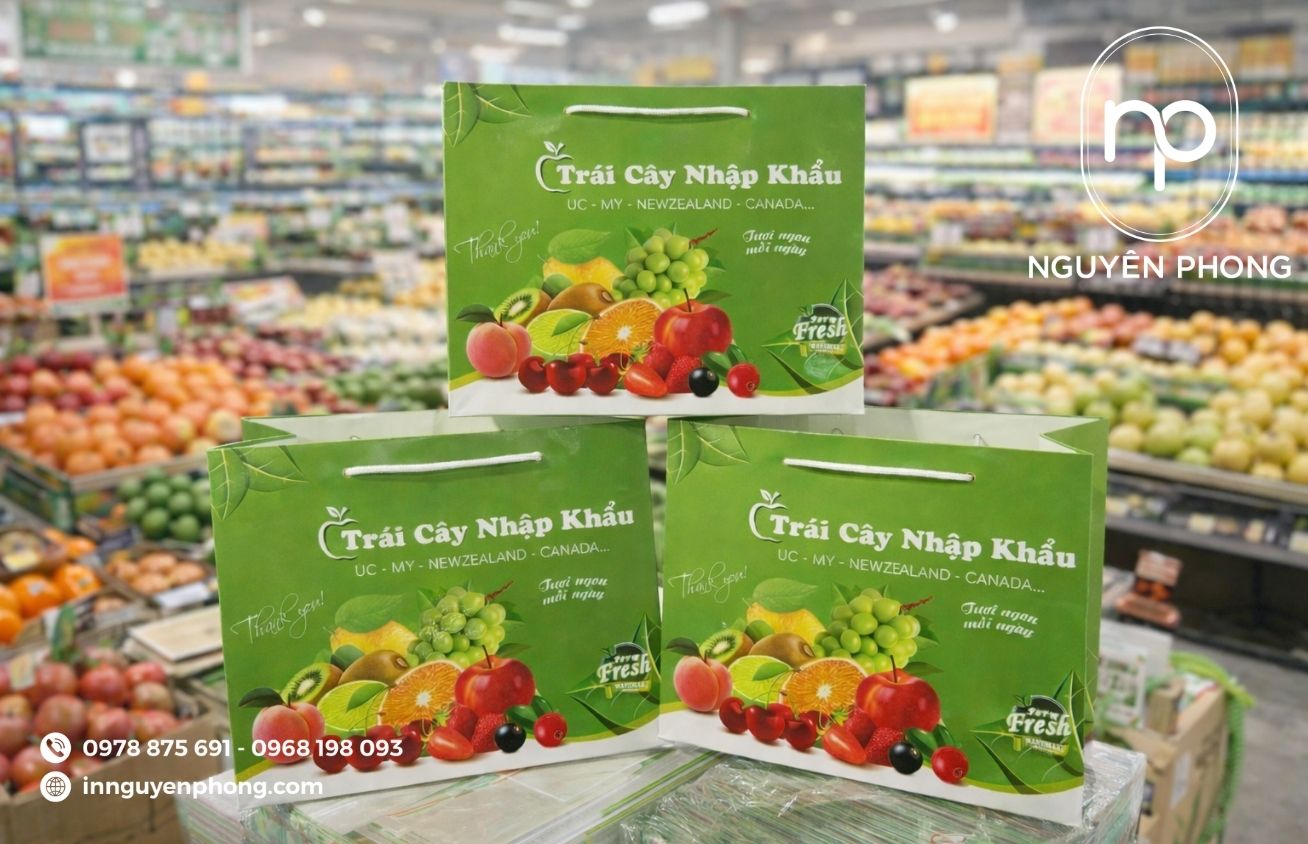 Mẫu túi giấy đựng trái cây bán sẵn đơn giản 